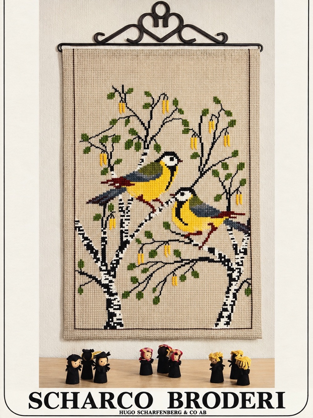 Rare Vintage Scharco Swedish Embroidery Bird Needlework Kit